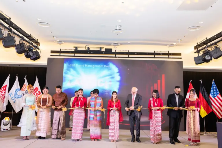 Ribbon cutting at the official launch of the Myanmar Edition
