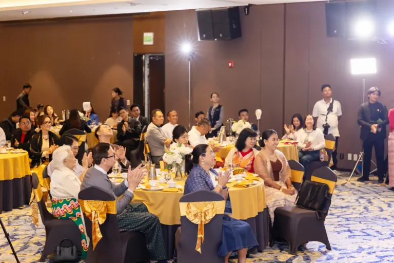 Business leaders and guests in the ballroom at Lotte Hotel Yangon