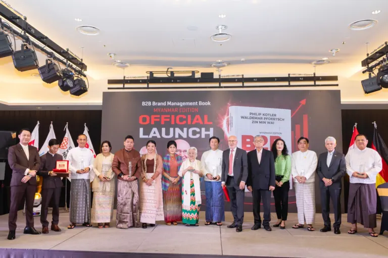 Speakers, partners and guests on stage at the official launch